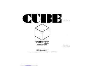 Roland Cube 60 Bass instructions