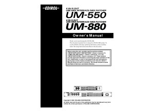 Edirol UM 550 & UM 880 Owner's Manual 