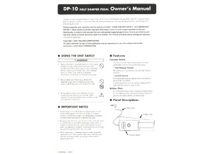 Roland DP 10   Owner's manual 