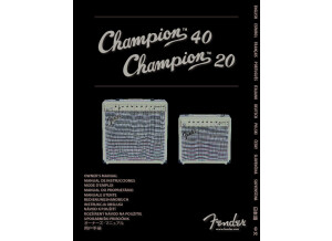 Champion 20 & Champion 40 - Mode d'emploi