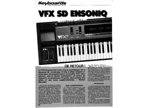 Test du Ensoniq VFX SD par le mag Keyboards