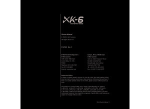 E-mu XK 6 Owner's Manual