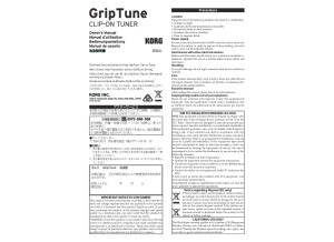 GripTune Manual & Mode d'emploi 