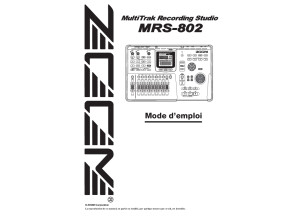 MRS-802 Mode d'emploi