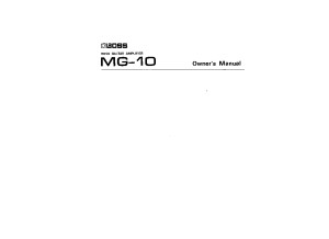 MG-10 Manual