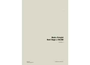 1 Nord Stage 2 User Manual v1.x edition v1.x (fr) Avec signets 