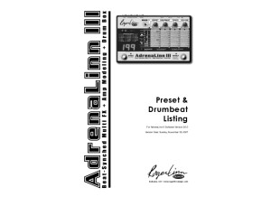 AdrenaLinn III presets & drumbeats manual, 11 25 07 