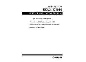 DDL3/D1030 Service Additional Manual