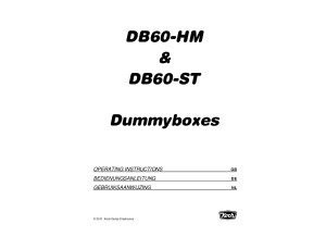Koch Dummybox DB60-HM & DB60-ST Operating instructions 