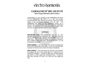 Germanium 4 Big Muff Manual