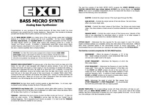 Bass Micro Synth Manual