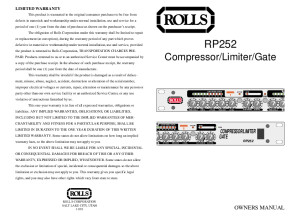 Rolls RP252 Compressor Manual & Schematic 