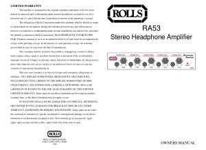 Rolls RA53 Headphone Amp Manual & Schematic 