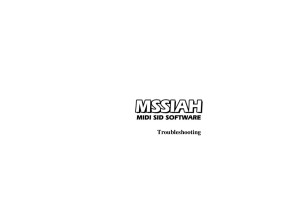 MSSIAH TroubleShooting 