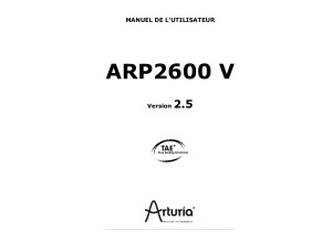 ARP2600V Manual 2 6 0 FR 