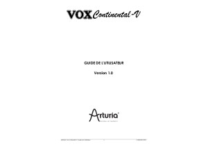 Vox Continental V Manual 1 0 FR 