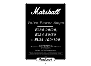 EL84 20/20 & EL34 50/50 & EL34 100/100 Manual