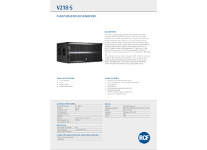 V218 S   spec sheet 2000 euros 