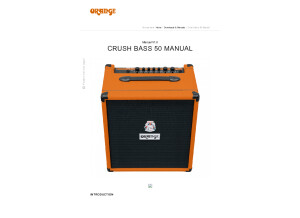 Crush Bass 50 Manual – Orange Amps 