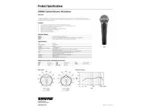 Shure SM 58 - Specifications 