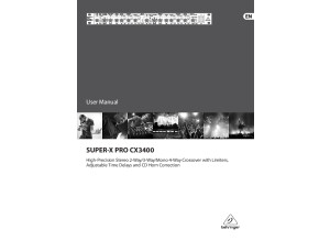 Behringer CX3400 Super X Pro Crossover   3way stereo   4way mono   Manual EN