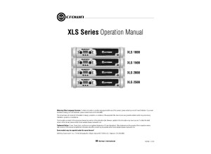Crown XLS Series - Manual EN