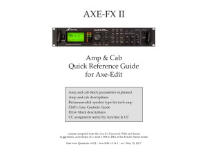 Amp & Cab Quick Reference 