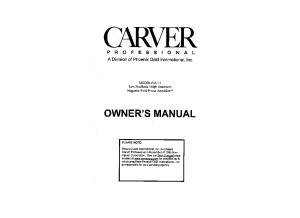 Carver PM 15 Owners 