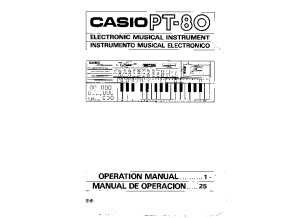 Casio PT 80 Manual 