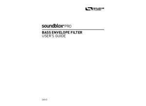 Source Audio Soundblox Pro Bass Envelope Filter Manual