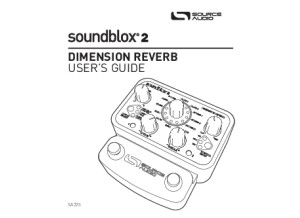 Source Audio Soundblox 2 Dimension Reverb Manual