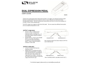 Source Audio Dual Expression Pedal Manual 