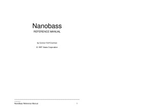 Alesis NanoBass Reference Manual