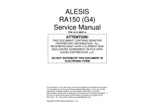 Alesis RA150 Service Manual