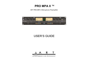 Art Pro MPA II Users Guide