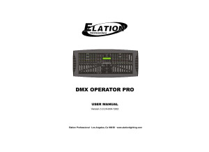 Elation Professionnal Dmx Operator Pro User manual