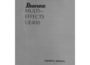 Ibanez UE400 Owners Manual