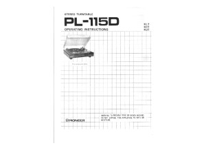 Pioneer-PL-115D-Owners-Manual