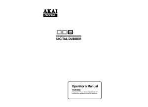 Akai DD8 Operators manual