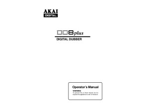 Akai DD8Plus_V2.20 Operators Manual