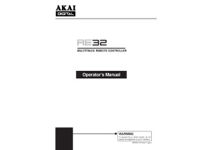 Akai RE32_V1.0 Operator's Manual
