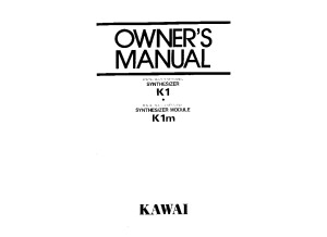 Kawai K1:K1m Owners Manual