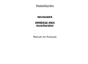 neunaber immerse MKII manuel en français