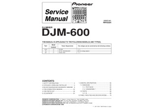 pioneer djm-600 Service manual