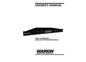MSR-2 Owner's Manual