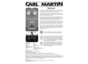 Carl Martin Comp/Limiter Manual