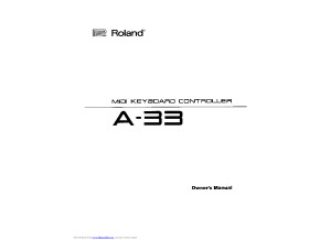 Roland A-33 - Owner's manual