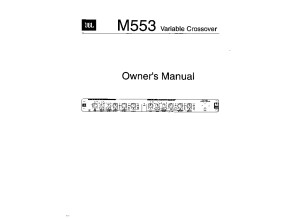 jbl M553 Owners Manual