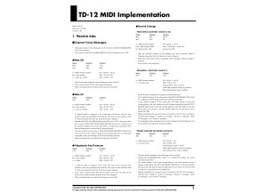 MIDI Implementation v1.0