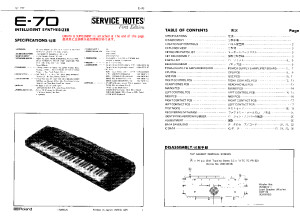 Roland E-70 Service Manual